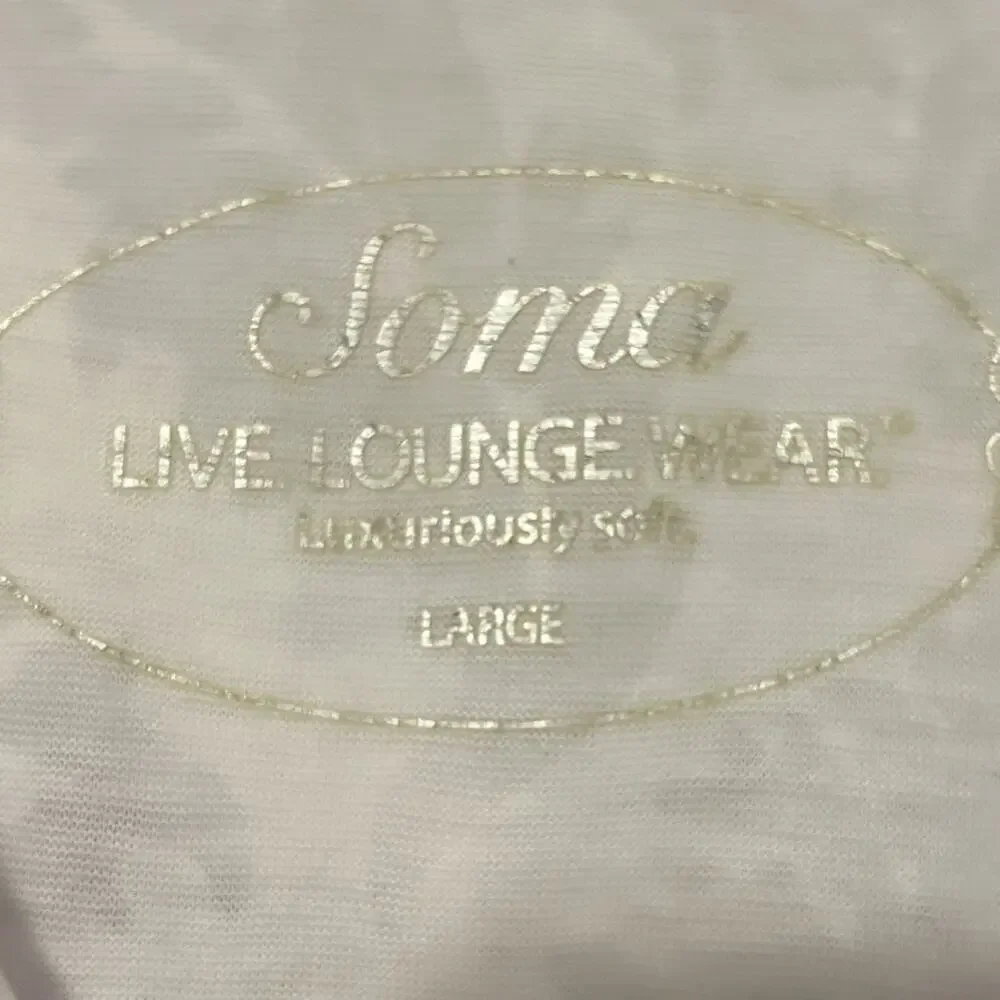 Soma Live Loungewear White Pull On Hooded Long Sleeve Shirt Lightweight Large - Picture 5 of 8